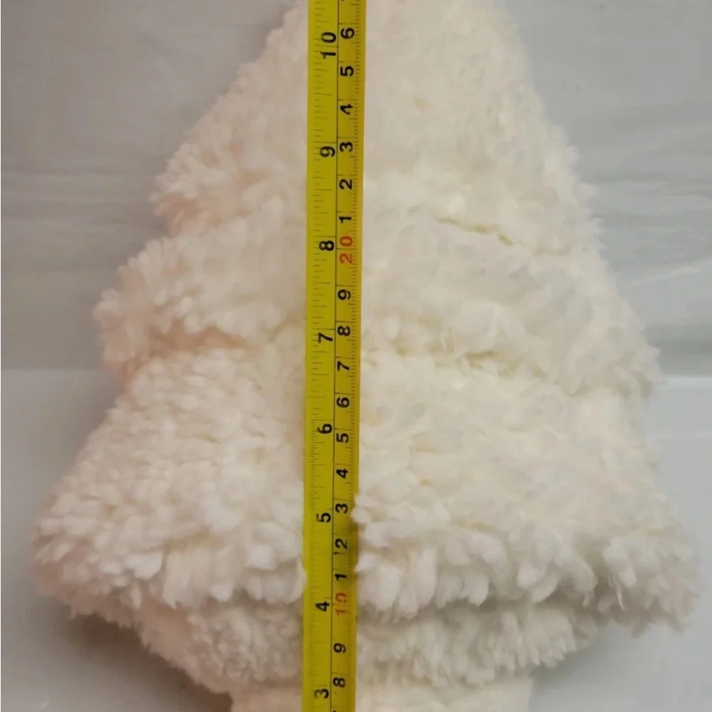 Threshold Faux Shearling Sherpa Tree Shaped Throw Pillow White Plush Christmas